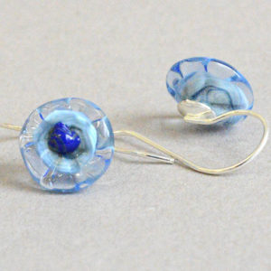 Boucles d'oreilles "Coquelicots" bleus
