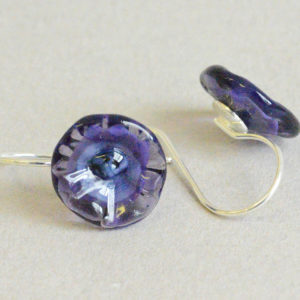 Boucles d'oreilles "Coquelicots" violet