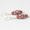 Boucles d'oreilles "Masking" Rouge-gris