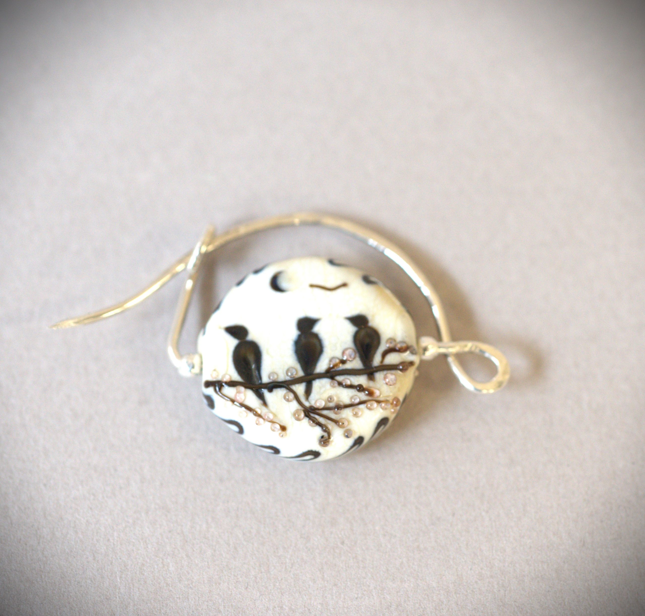 Broche "Oiseaux" recto-verso