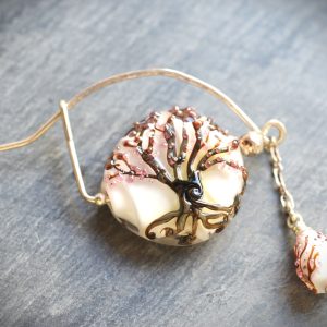Broche "Oiseaux-Arbre de vie" et pampille