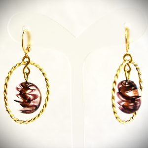 Boucles d'oreilles "Banancelles" spirales noir-doré
